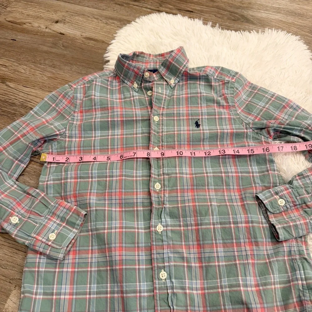 Ralph Lauren Long Sleeve Plaid Button Shirt Easter Spring Boys 10 12